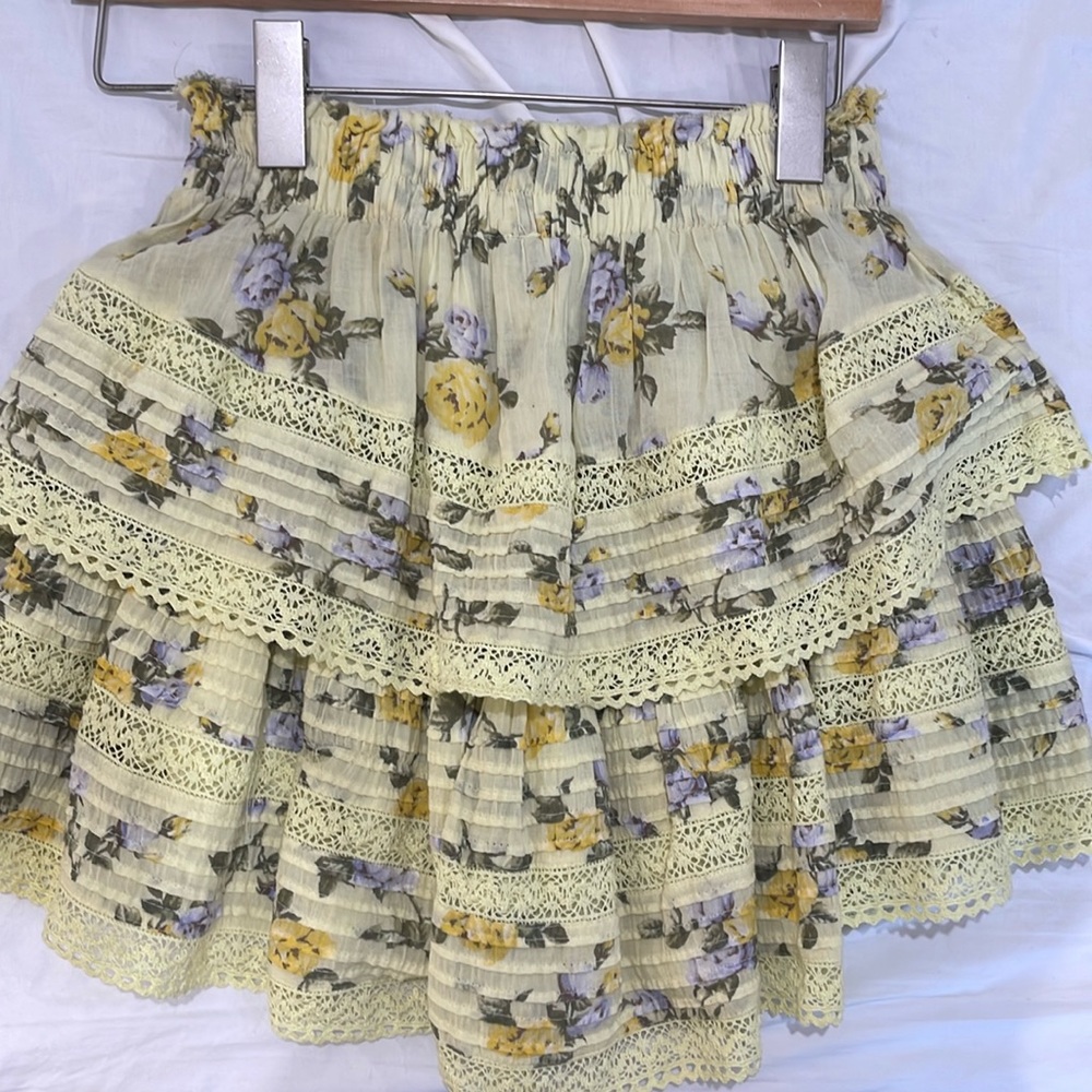 Aerie, Yellow, XS Floral Skirt